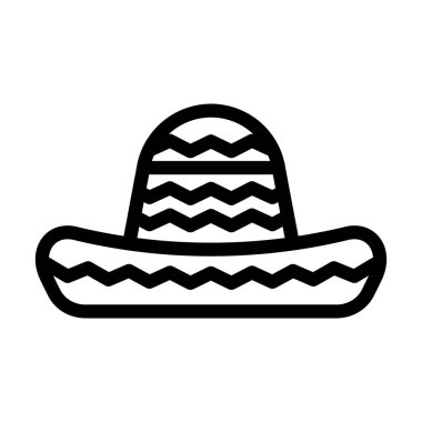 Cinco de mayonez bayram çizgisi ikon vektör çizimi