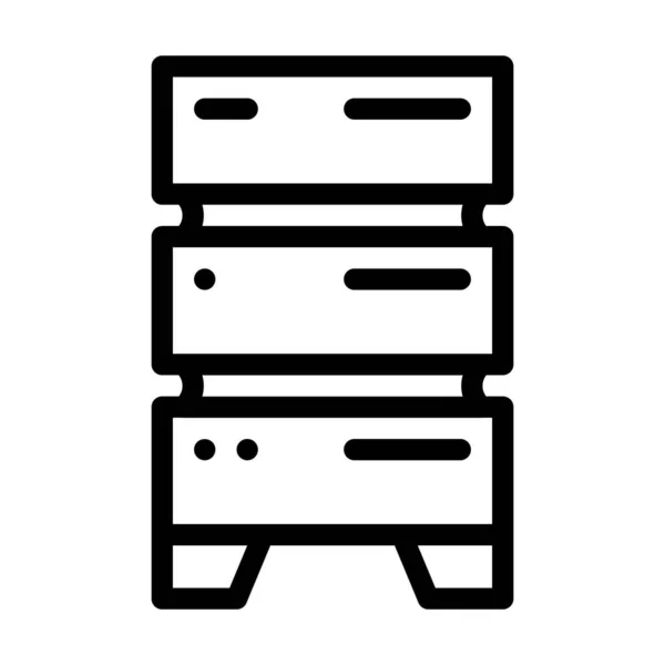 Data center server for storage file line icon vector illustration — Vetor de Stock