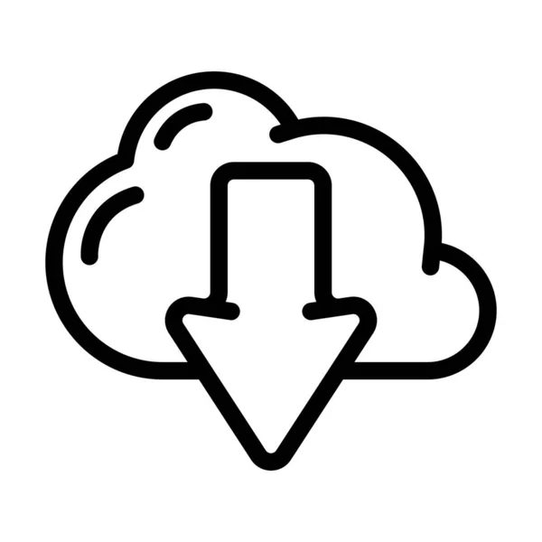 Download file from cloud line icon vector illustration — стоковый вектор