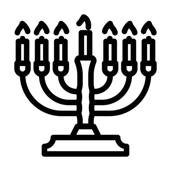 Hanukkah holiday line icon vector illustration — Stock Vector