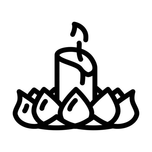 Legering krathong lijn pictogram vector illustratie — Stockvector