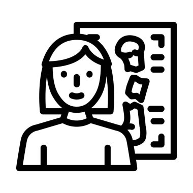 Radyolog doktor çizgisi ikon vektör çizimi