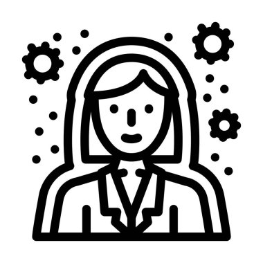 immünolog doktor çizgisi ikon vektör çizimi