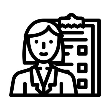 terapist doktor satırı ikon vektör çizimi