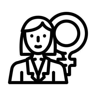 jinekolog doktor çizgisi ikon vektör çizimi