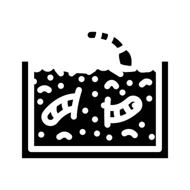 Yer kabartma simgesi vektör illüstrasyonundaki solucanlar