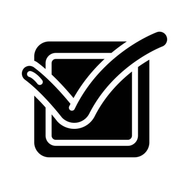 dosya glyph vektör illüstrasyonunu kontrol et