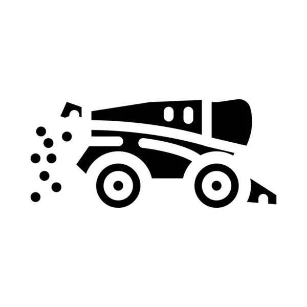 Combine harvester glyph icon vector illustration — стоковый вектор