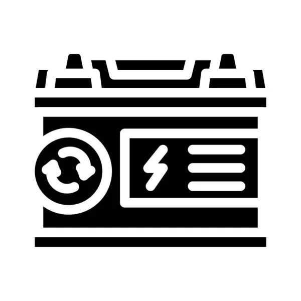 Batterie Auto Glyphen Symbol Vektor Illustration — Stockvektor