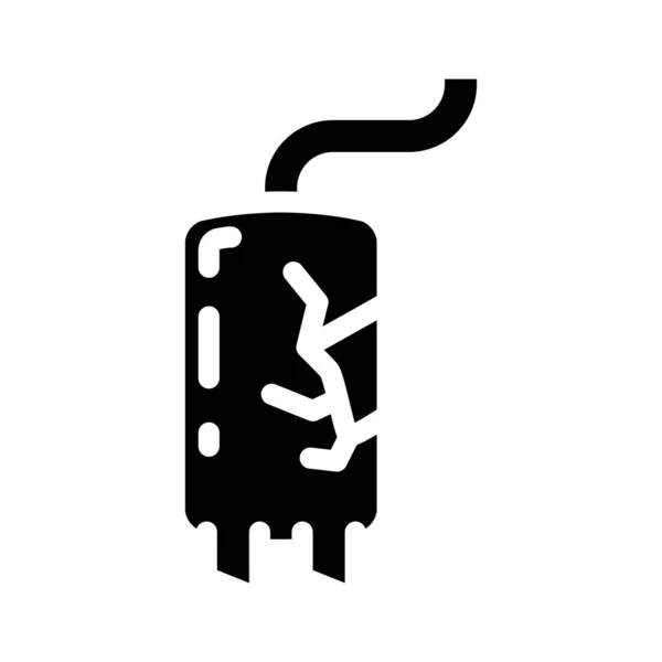 Exhaust pipe glyph icon vector illustration — Stock Vector