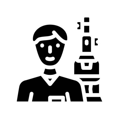 Labaratuvar çalışanı simge vektör illüstrasyonu