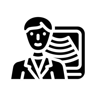 ultrason tıbbı çalışanı glyph ikon vektör çizimi