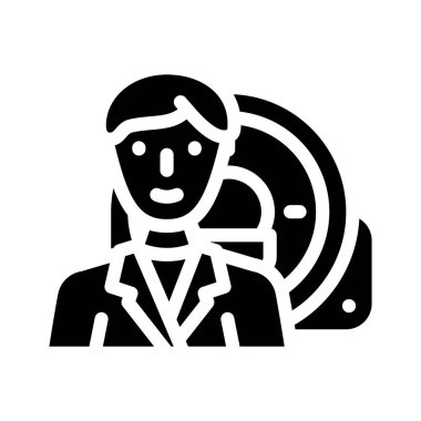 MRI İnceleme doktoru Glyph ikon vektör çizimi