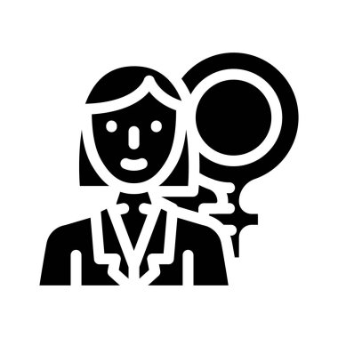 jinekolog doktor glyph ikon vektör çizimi