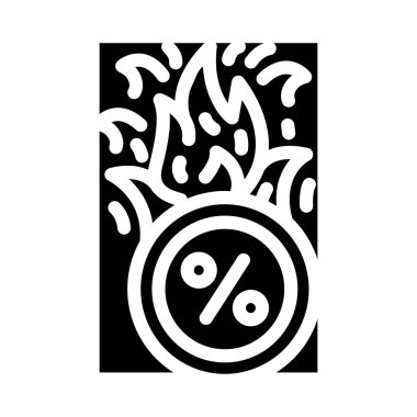 promo car glyph ikon vektör çizimi