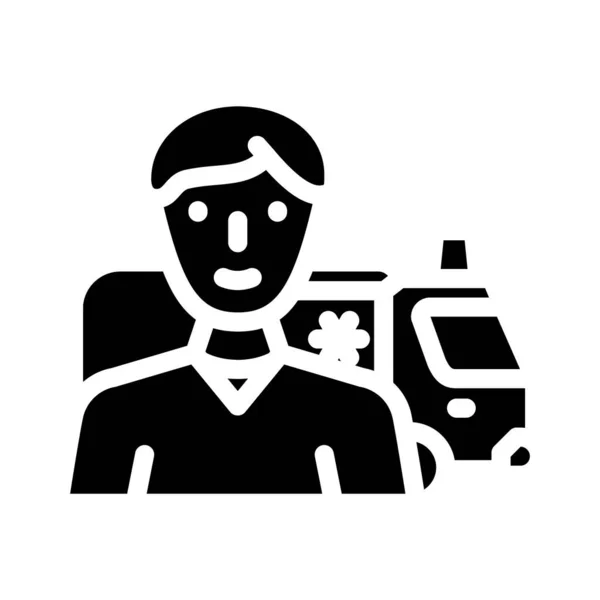 Ambulance medisch werker glyph pictogram vector illustratie — Stockvector
