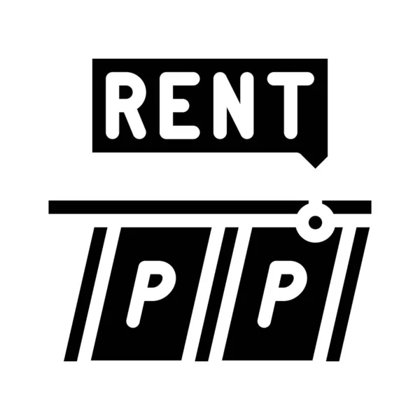 Parking rent glyph icon vector illustration — Vettoriale Stock