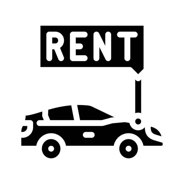 Car rental glyph icon vector illustration — Stockvektor