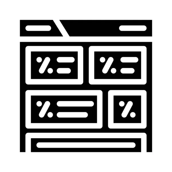 Burning price glyph icon vector illustration — Vetor de Stock