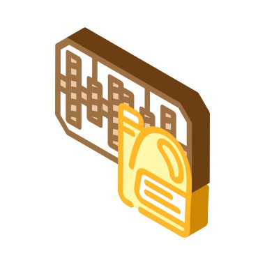 Şanzıman izometrik ikon vektör resimlemesindeki yağ değişimi