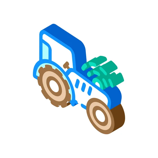 Tracteur avec icône isométrique gps illustration vectorielle — Image vectorielle