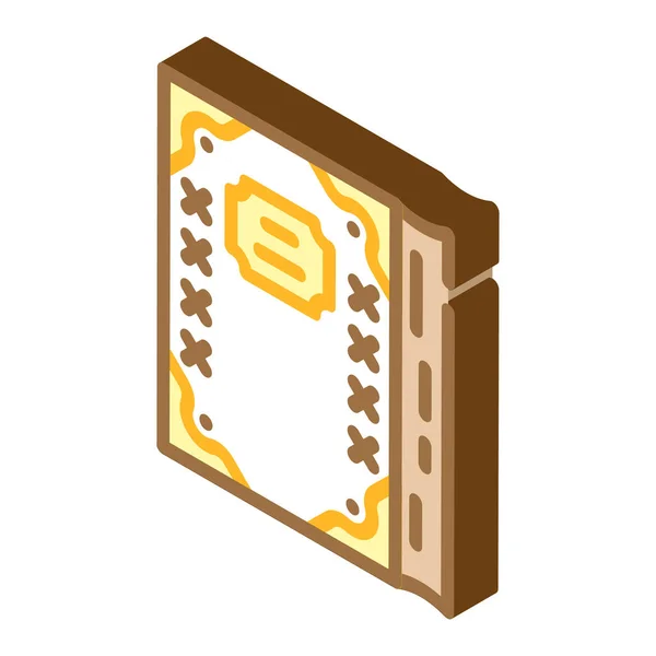 Diary with gold inserts isometric icon vector illustration — Stockvektor