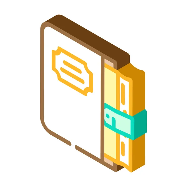 Diary with cover isometric icon vector illustration — ストックベクタ