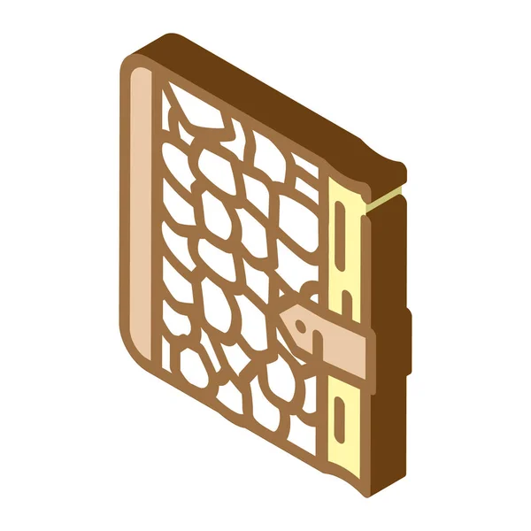 Crocodile skin diary isometric icon vector illustration — 스톡 벡터