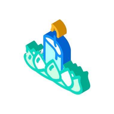 loy krathong izometrik ikon vektör çizimi