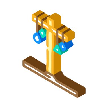 ferragosto bayramı izometrik ikon vektör çizimi