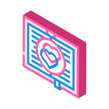 Romantizm edebiyatı izometrik ikon vektör çizimi