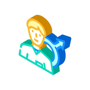 ürolog doktor izometrik ikon vektör çizimi