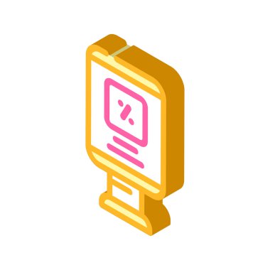 sokak reklamları izometrik ikon vektör illüstrasyonu