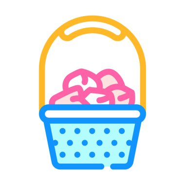 çiçek sepeti renk vektör illüstrasyonu