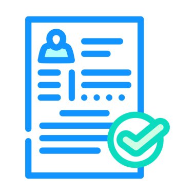 cv uyum renk ikonu vektör illüstrasyonu