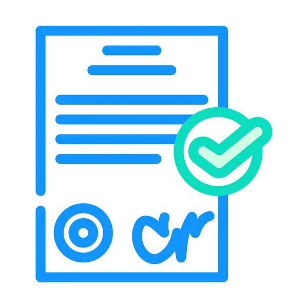 Documentation compliance color icon vector illustration — 스톡 벡터