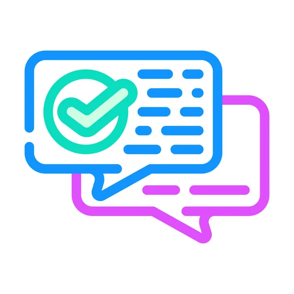 Conversation approval color icon vector illustration — 스톡 벡터
