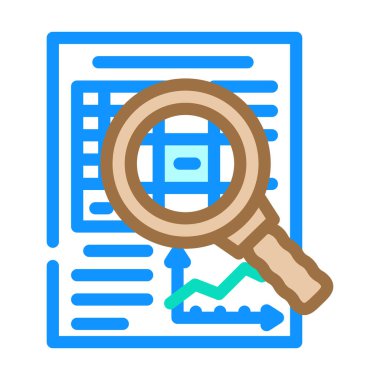 araştırma finansal belge renk vektör illüstrasyonu