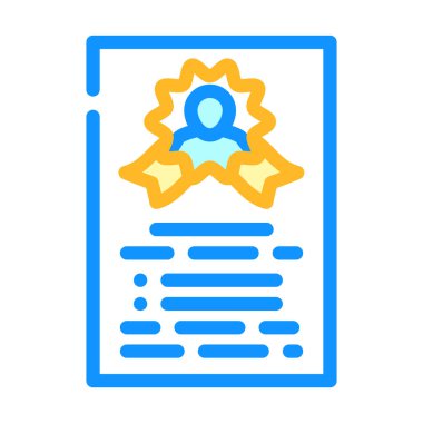 yetenek sertifikası yönetici renk vektör illüstrasyonu