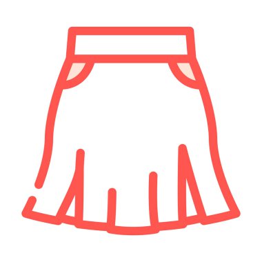 etek kız elbise renk vektör illüstrasyonu