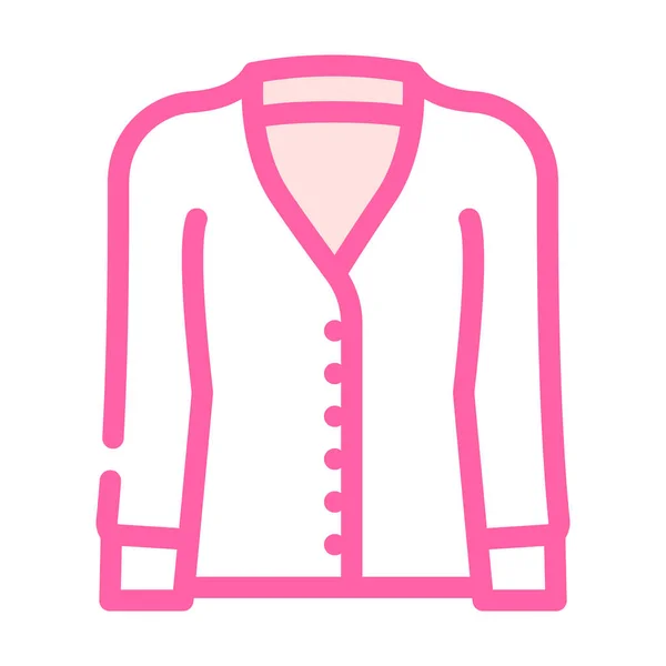 Cardigans ropa color icono vector ilustración — Vector de stock