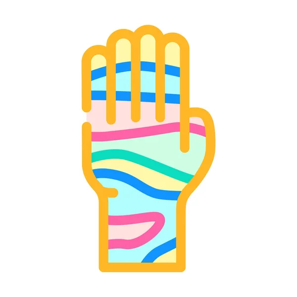 Shiatsu bras et zones icône couleur illustration vectorielle — Image vectorielle