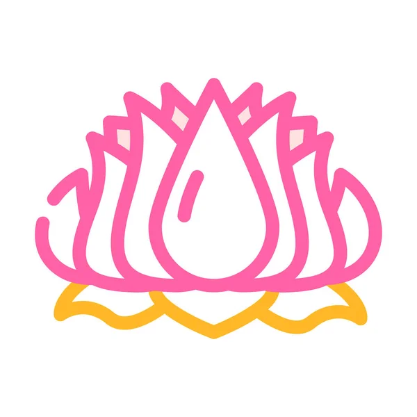 Lotus Blume Farbe Symbol Vektor Illustration — Stockvektor