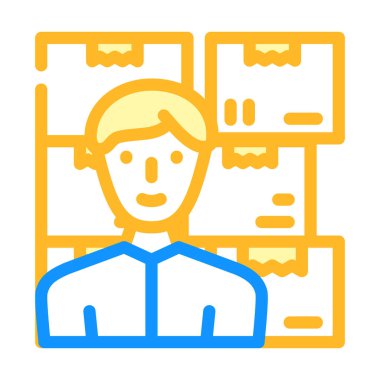 Toptan satış elemanı renk ikonu vektör illüstrasyonu