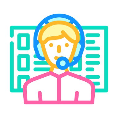 Çağrı merkezi çalışanı renk vektör illüstrasyonu aranıyor