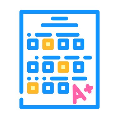 test okulu renk ikonu vektör çizimi