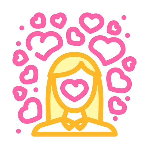 Loving-kindness meditation color icon vector illustration — Vetor de Stock