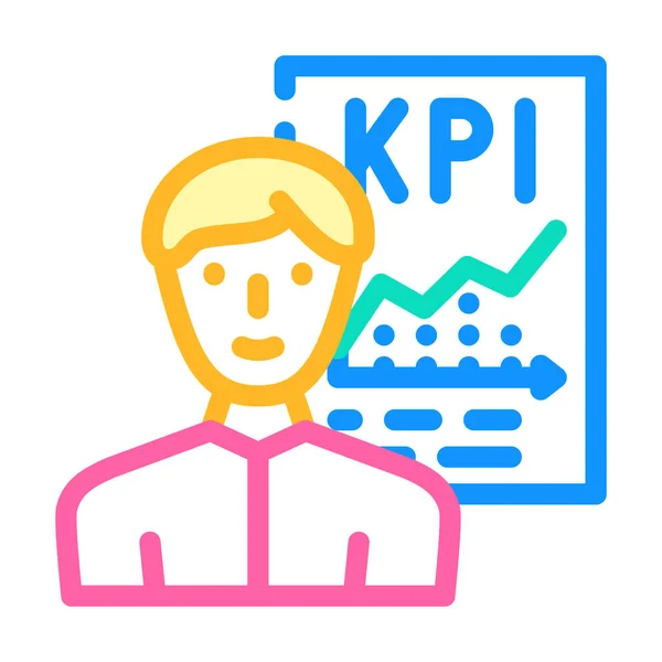 Kpi vendeur icône couleur vectoriel illustration — Image vectorielle