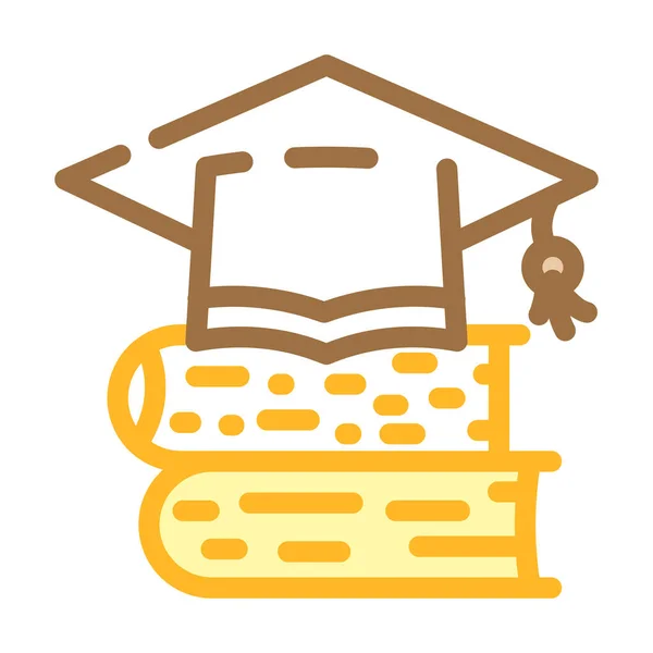 Graduate school color icon vector illustration — Wektor stockowy