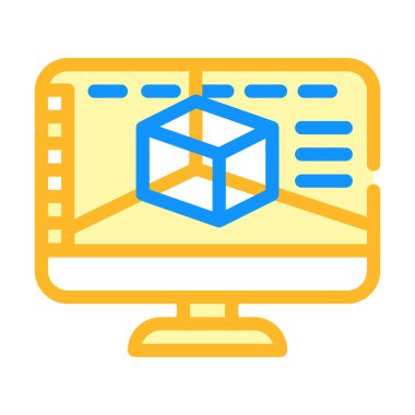 3d yazılım rengi vektör illüstrasyonu